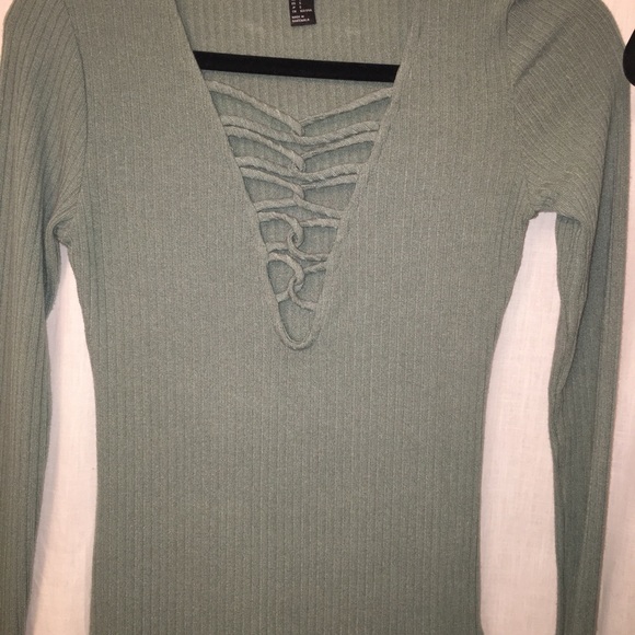 Tops - Olive green bodycon top
